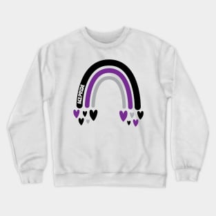 Ace Pride Awareness Rainbow with hearts Crewneck Sweatshirt